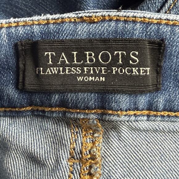 Talbots Slim Ankle Jeans Embroidered Floral Size 22 Womens Boho Hi Rise Coastal - Picture 8 of 10